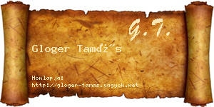 Gloger Tamás névjegykártya